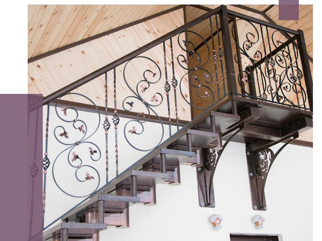 Кованые лестницы в Тобольске от 79303 руб. под ключ