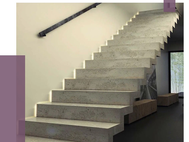 Облицовка бетонных лестниц в Тобольске от 4575 руб/м2 