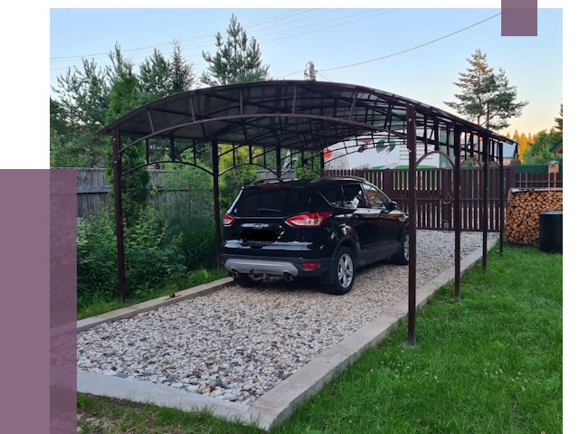 Навесы для автомобиля в Тобольске от 13065 руб.  | ПРОЛЁТ-Тбл