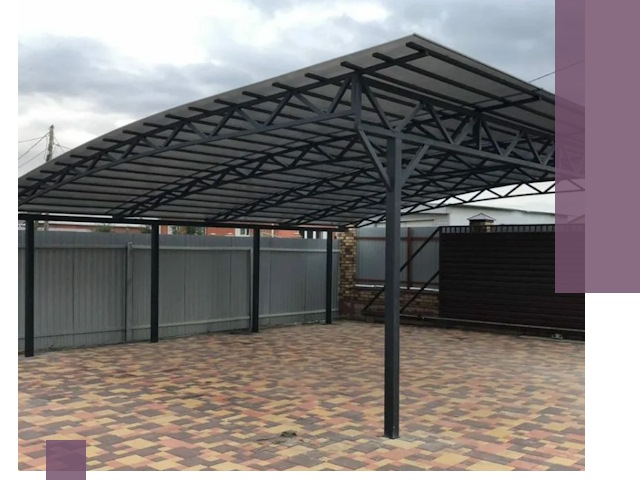 Металлические навесы под ключ в Тобольске — изготовление и монтаж