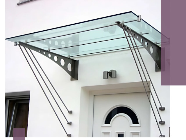 Козырьки над входом под ключ в Тобольске — изготовление и монтаж