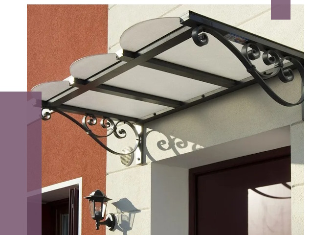 Односкатные козырьки в Тобольске от 8337 руб.  | ПРОЛЁТ-Тбл