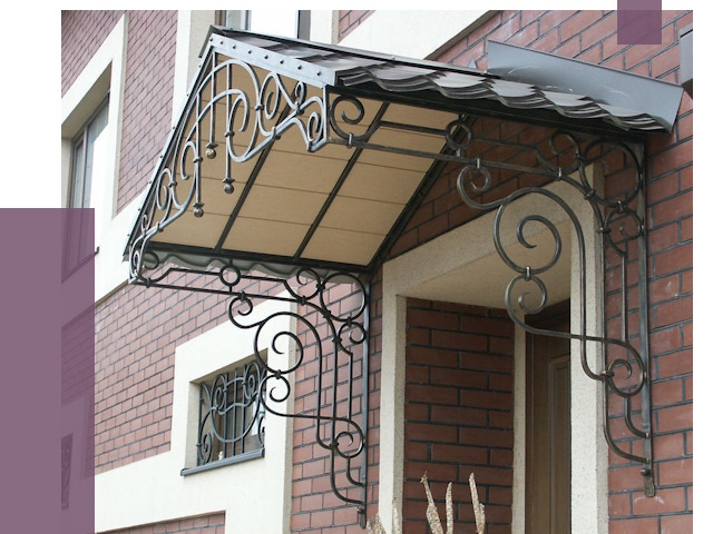 Двускатные козырьки в Тобольске под ключ от 12709 руб.