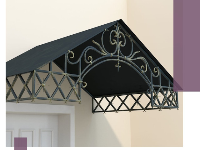 Двускатные металлические козырьки под ключ в Тобольске